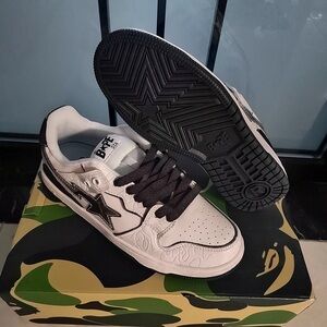 Bape SK8 Sta White Silver Sneakers